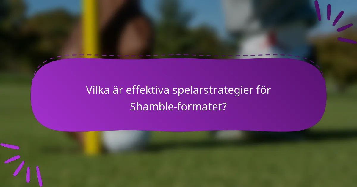 Vilka är effektiva spelarstrategier för Shamble-formatet?